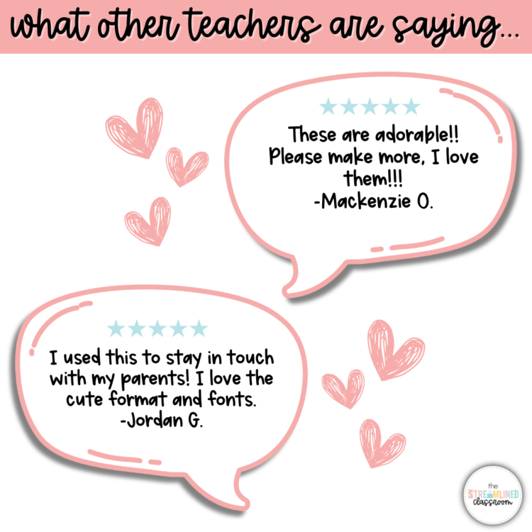 Teacher reviews of March newsletter templates, featuring positive testimonials about the cute design and ease of use for parent communication.