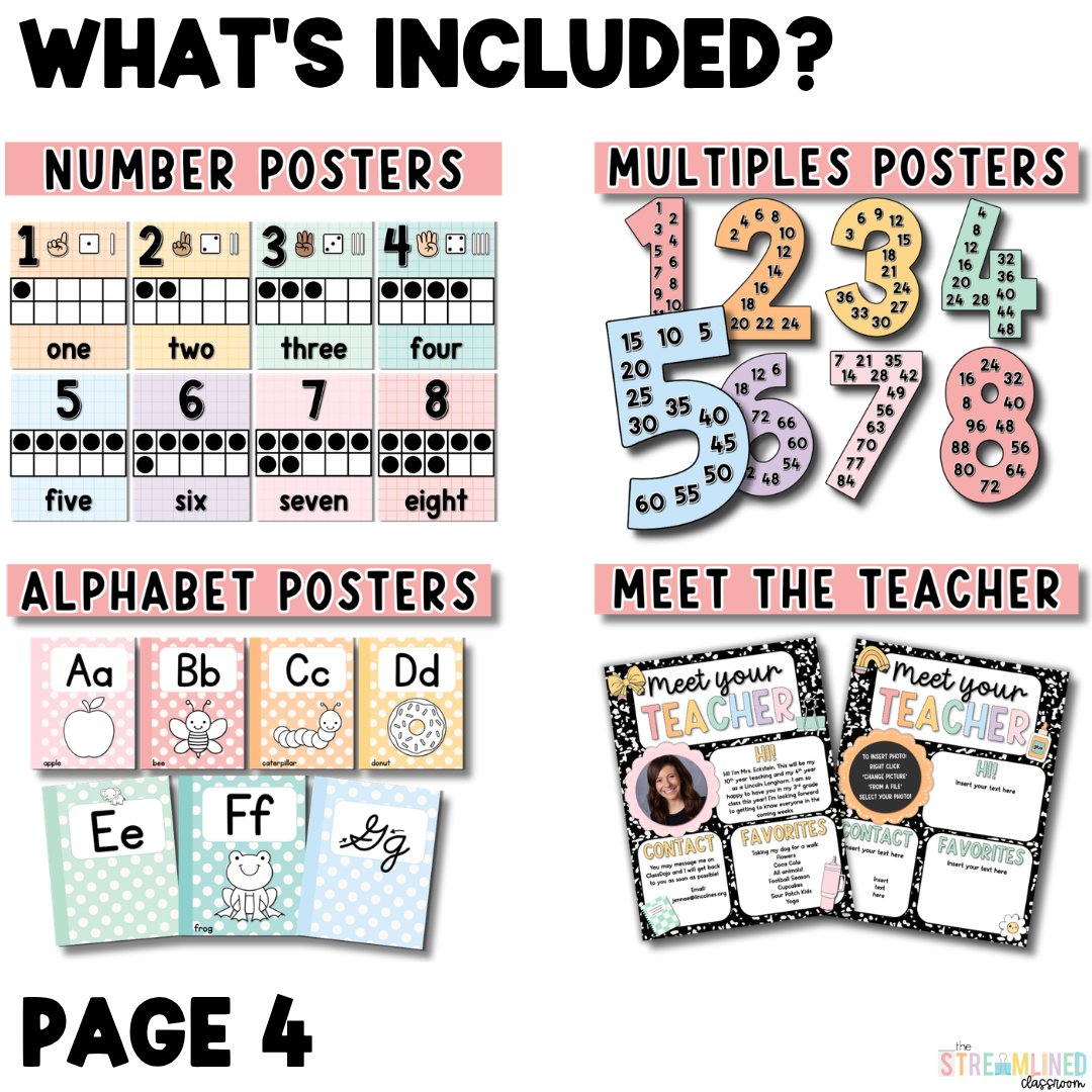 Classroom Decor Bundle - Pastel Prep Theme - Image 9