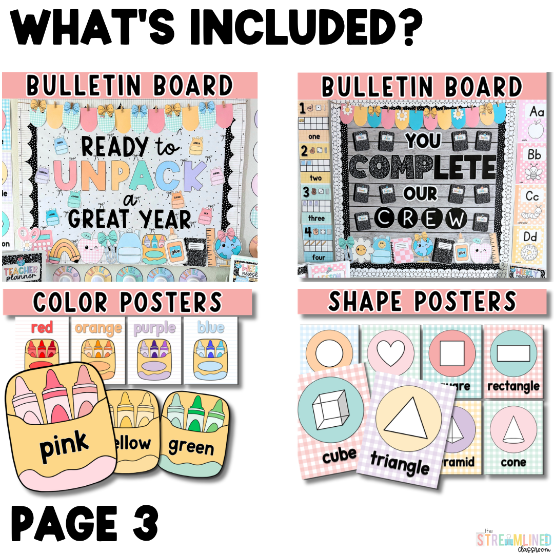 Classroom Decor Bundle - Pastel Prep Theme - Image 8