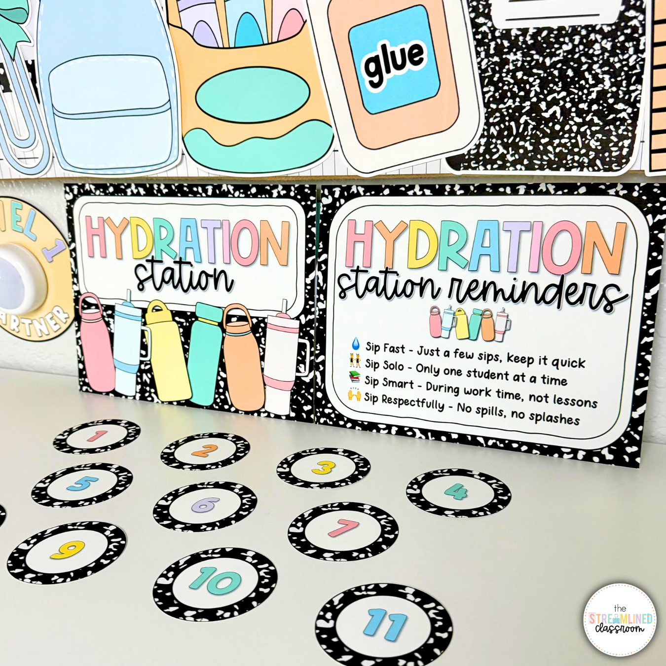 Hydration Station with Numbers | Water Bottle Station Signs - Image 6