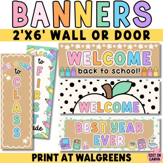 Classroom Banners | Welcome Back Printable Canva Door Banners