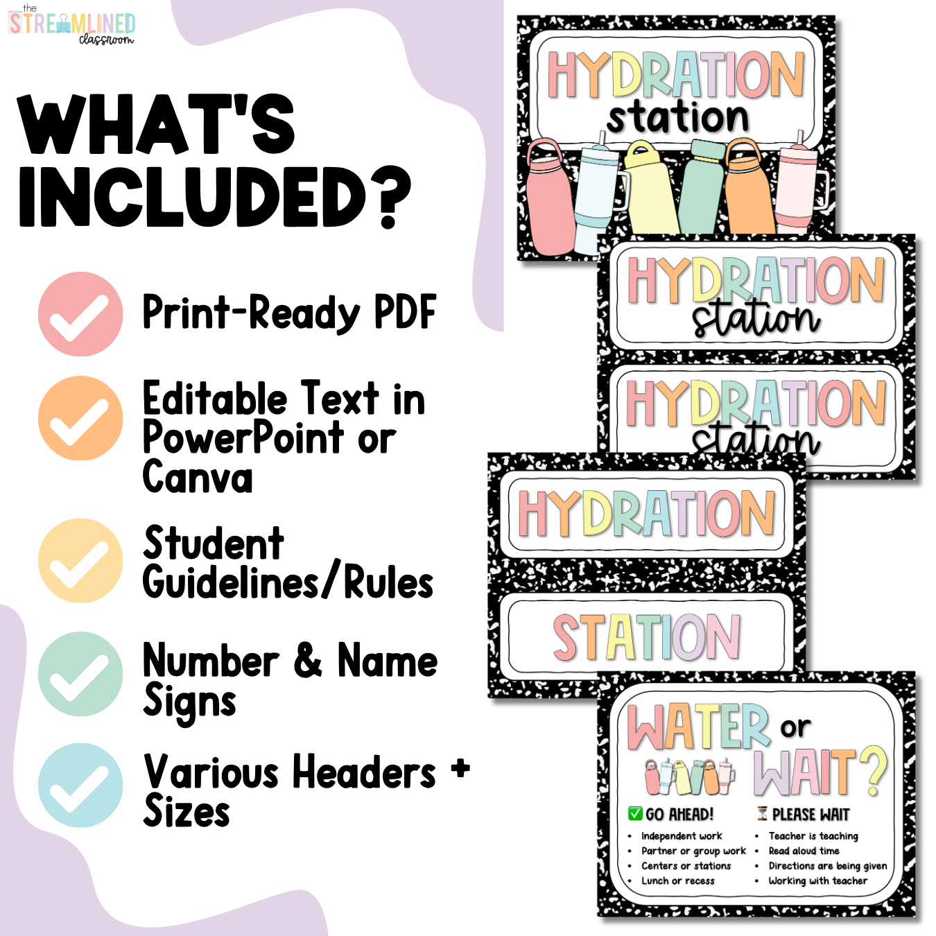 Hydration Station with Numbers | Water Bottle Station Signs - Image 3