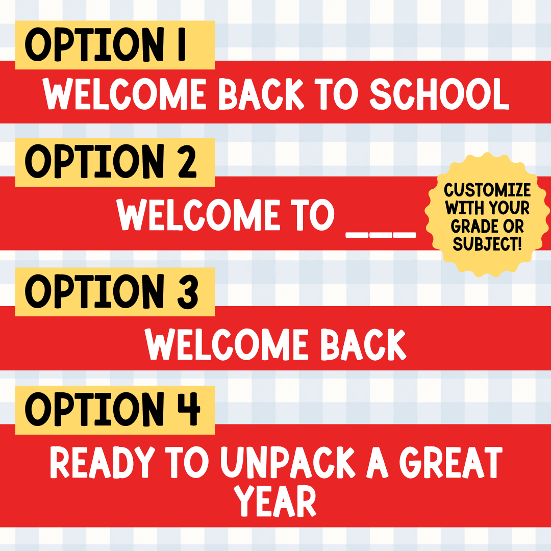 Back-to-School Bulletin Board | Gingham Welcome Back Door Decor - Image 4