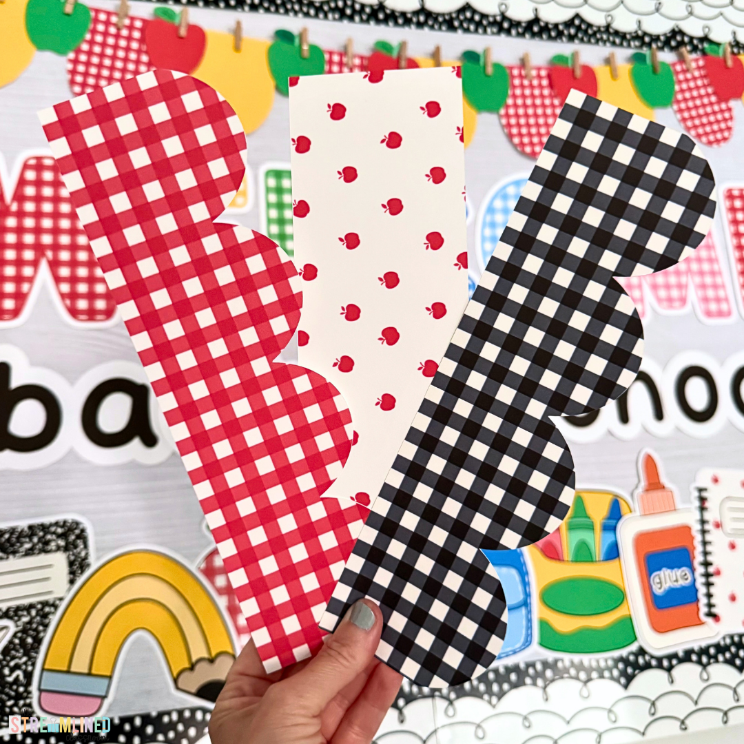 Back-to-School Bulletin Board | Gingham Welcome Back Door Decor - Image 9