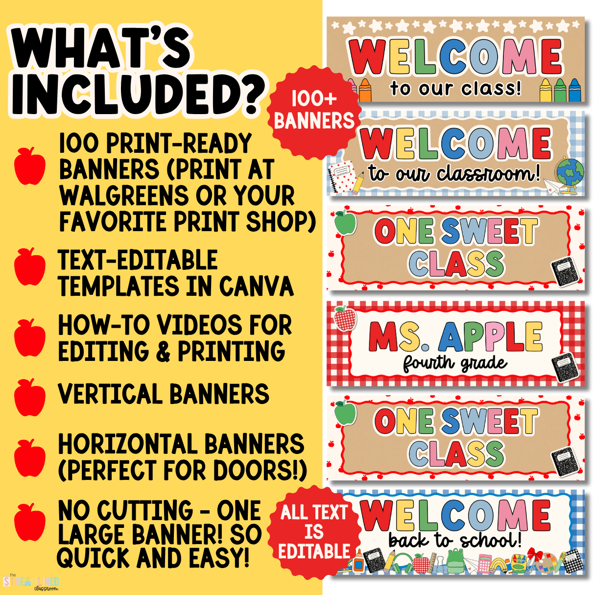 Classroom Banners | Printable Door Banners Gingham - Image 4