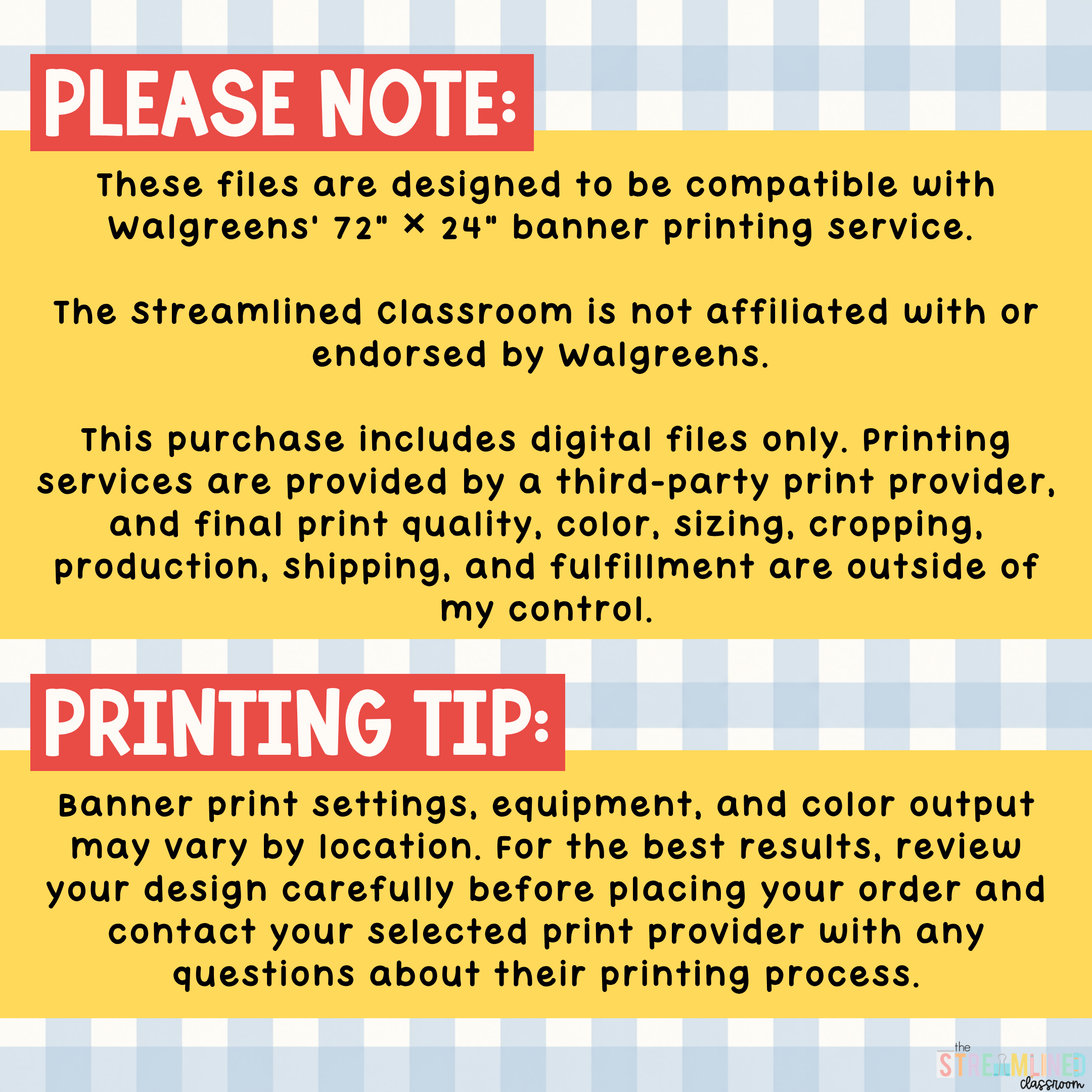 Fall Banners | Printable Classroom Door Banners Gingham - Image 9
